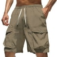 thumbnail image 1 of Bcfgryg Men's Summer Casual Shorts Lightweight Five Pocket Cargo Shorts Plus Size Ice Silk Work Shorts Men's Cargo Shorts With Pockets Khaki M, 1 of 3