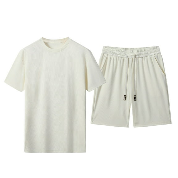 Bcfgryg Men's Summer Casual Style Short Sleeve T Shirt And Shorts Set Men’s Matching Sets