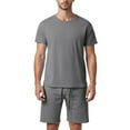 thumbnail image 1 of Bcfgryg Men's Summer Casual Suits Breathable Mesh T Shirt And Shorts Activewear Set For Yoga Gym School Outing Comfortable Athletic Outfit Men’s Casual Sets, 1 of 4