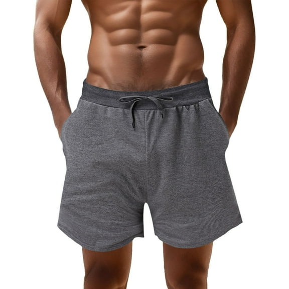 Bcfgryg Men's Summer Fashion Short Pant Casual Lace Up Style Loose Short Solid Beach Casual Loose Pants Shorts Men's Cargo Shorts With Pockets Clear L