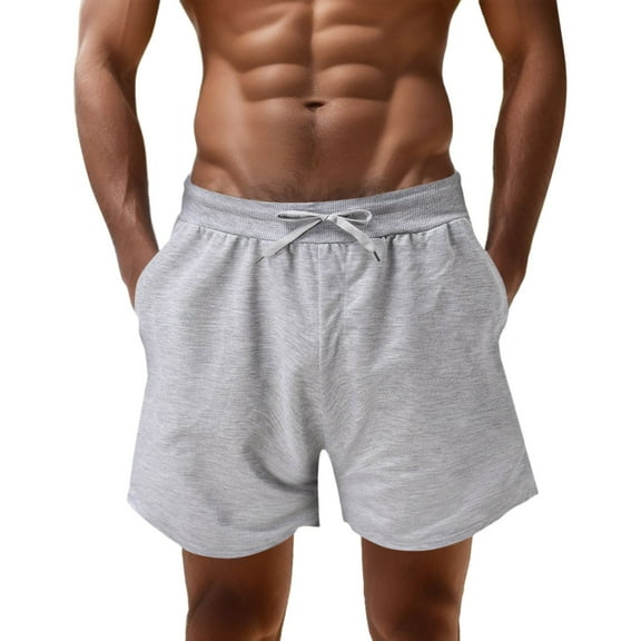 Bcfgryg Men's Summer Fashion Short Pant Casual Lace Up Style Loose Short Solid Beach Casual Loose Pants Shorts Men's Cargo Shorts With Pockets Grey XL