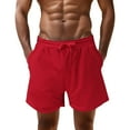 thumbnail image 1 of Bcfgryg Men's Summer Fashion Short Pant Casual Lace Up Style Loose Short Solid Beach Casual Loose Pants Shorts Men's Cargo Shorts With Pockets Red L, 1 of 4