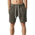 thumbnail image 1 of Bcfgryg Men's Summer Heavyweight Knitted Jacquard Streetwear Loose Casual Shorts Cargo Shorts Men Khaki S, 1 of 4