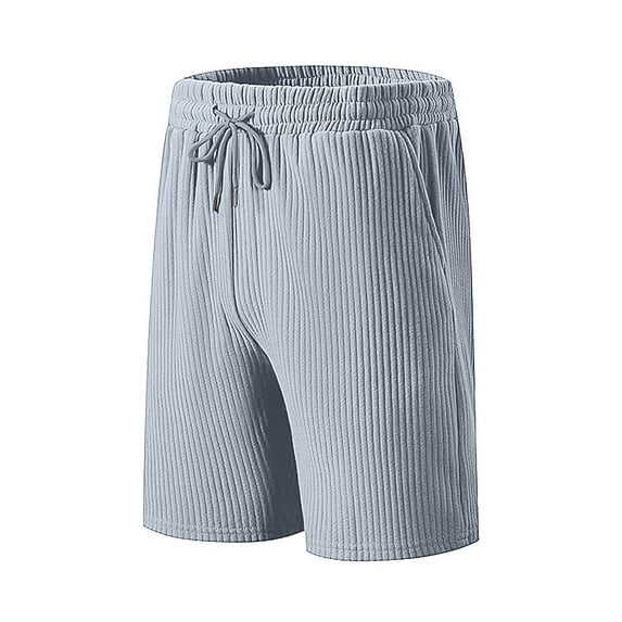 Bcfgryg Men's Summer Line Jacquard Casual Sports Loose Trend Beach Shorts Khaki Shorts Men Light Gray XL