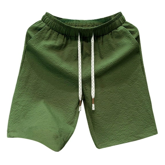 Bcfgryg Men's Summer Loose Five Point Sports Thin Casual Pants Men's Shorts For Swimming Army Green M