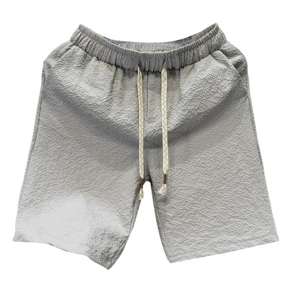Bcfgryg Men's Summer Loose Five Point Sports Thin Casual Pants Men's Shorts For Swimming Light Gray M