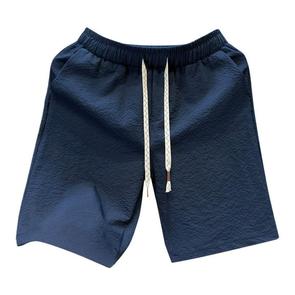Bcfgryg Men's Summer Loose Five Point Sports Thin Casual Pants Men's Shorts For Swimming Navy M
