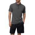 thumbnail image 1 of Bcfgryg Men's Summer Outdoor Quick Drying Sports T Shirt Men's Standing Collar Half Zip Men's Fitness Clothes Loose Casual Running Training Short Sleeves T-shirts for Men, 1 of 3