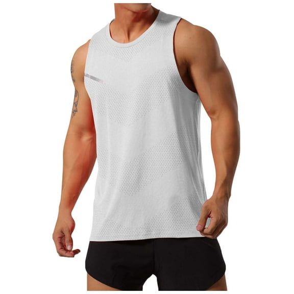Bcfgryg Men's Summer Outdoor Sports Fitness Running Breathable Loose Sleeveless Crew Neck Vest Men's Vest