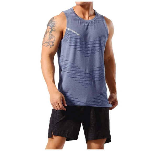 Bcfgryg Men's Summer Outdoor Sports Fitness Running Breathable Loose Sleeveless Crew Neck Vest Men's Vest