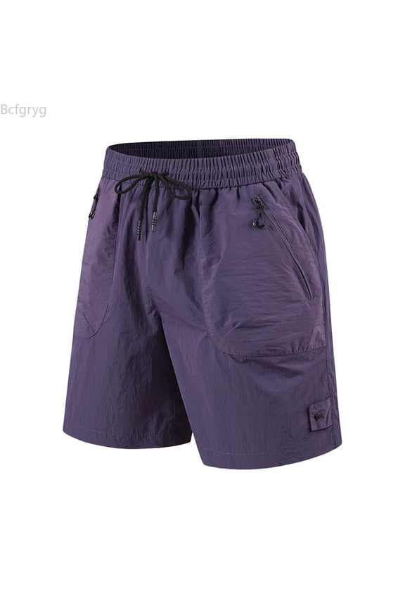 Men's Summer Sports Outdoor Couple Wear Hitchhiking Wind Running Fitness Sports Shorts Sun Shorts Ice Silk Speed Dry Pants Mens Running Shorts Purple S