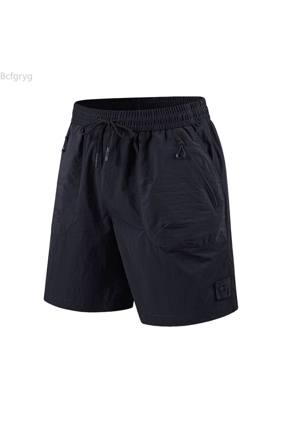 Men's Summer Sports Outdoor Couple Wear Hitchhiking Wind Running Fitness Sports Shorts Sun Shorts Ice Silk Speed Dry Pants Mens Running Shorts Black S