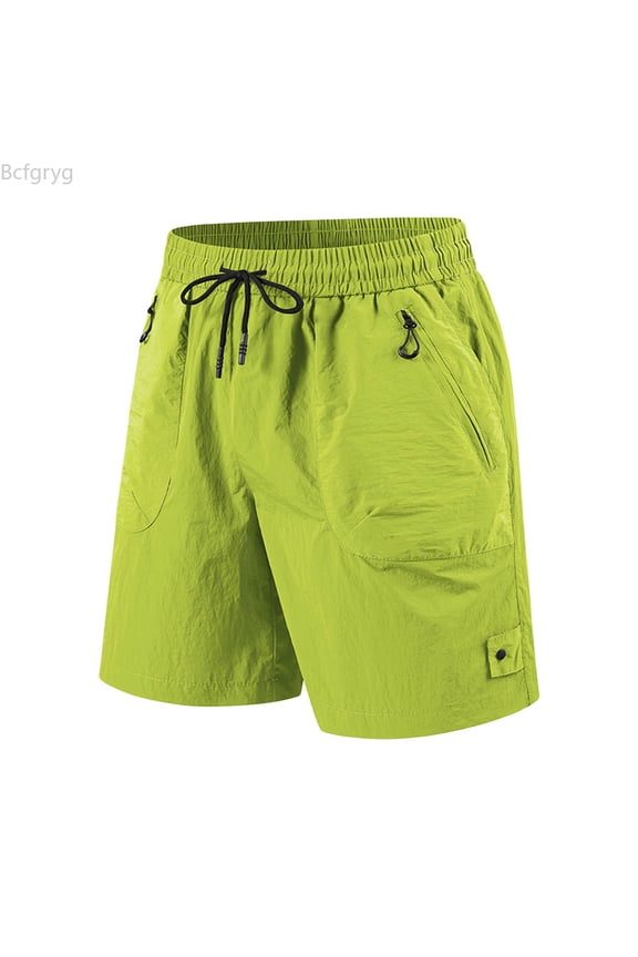 Men's Summer Sports Outdoor Couple Wear Hitchhiking Wind Running Fitness Sports Shorts Sun Shorts Ice Silk Speed Dry Pants Mens Running Shorts Green S
