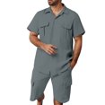 thumbnail image 1 of Bcfgryg Men's Summer Suits With Notch Lapel And Button Front For Indoor And Vacation Wear Men’s Athleisure Sets, 1 of 4