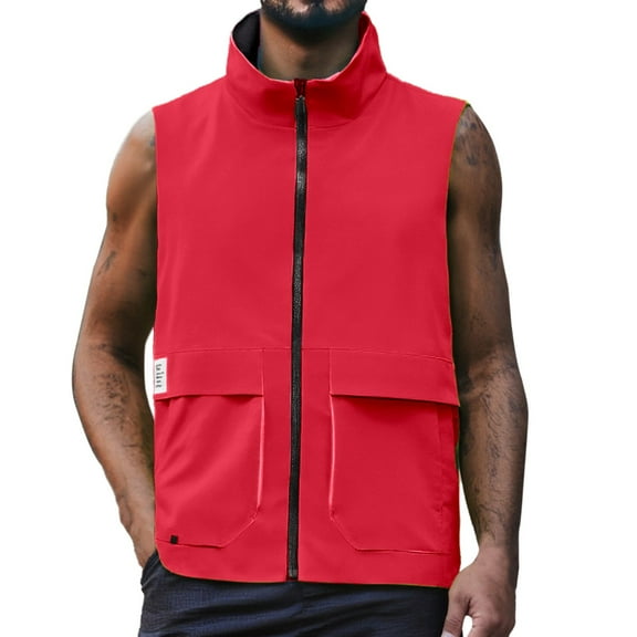 Bcfgryg Men's Summer Thin Casual Double Vest Men's Work Vest