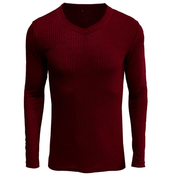 Bcfgryg Men's V Neck Breathable Blouse Solid Color Long-sleeved Striped Top Bottoming Shirt Casual Shirts For Men Red