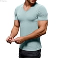 thumbnail image 1 of Bcfgryg Men's V Neck T Shirt Casual Comfortable Breathable Soft Basic Tee For Daily Wear Home Outdoor Hiking Spring Summer Men's T Shirts Green XXL, 1 of 5