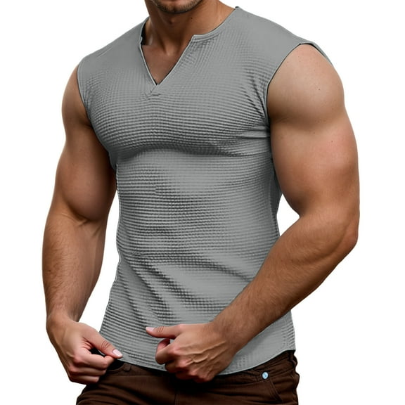 Bcfgryg Men's V Neck Tank Top Sleeveless Undershirt For Summer Casual Wear Lightweight Men's Vest