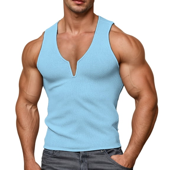 Bcfgryg Men's V Neck Tank Tops Sleeveless Undershirt For Summer Casual Wear Vest for Men