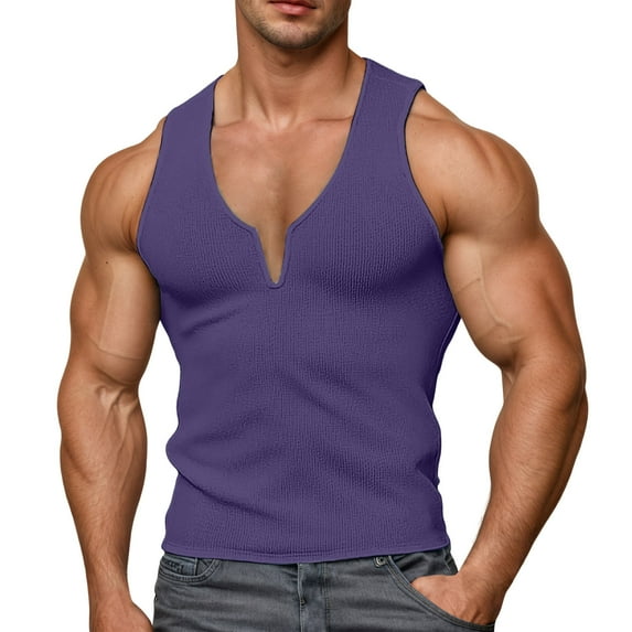 Bcfgryg Men's V Neck Tank Tops Sleeveless Undershirt For Summer Casual Wear Vest for Men