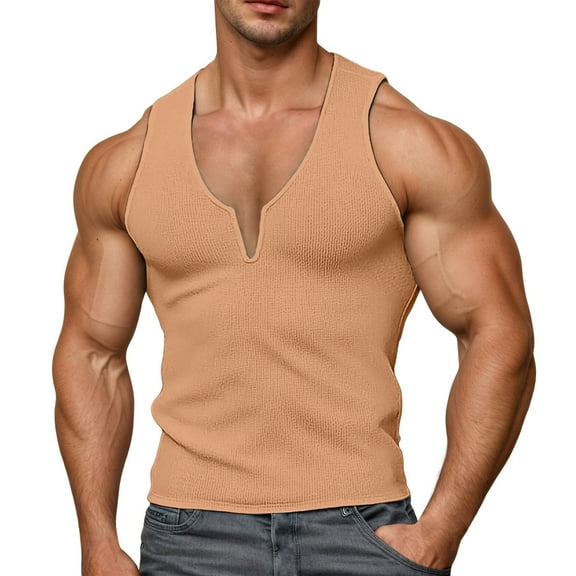 Bcfgryg Men's V Neck Tank Tops Sleeveless Undershirt For Summer Casual Wear Vest for Men