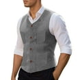 thumbnail image 1 of Bcfgryg Men's Wool Blend Vest Casual Formal Sleeveless V Neck Outerwear For Daily Wear Home Party Spring Autumn Winter Mens Waterproof Jacket Gray S, 1 of 5