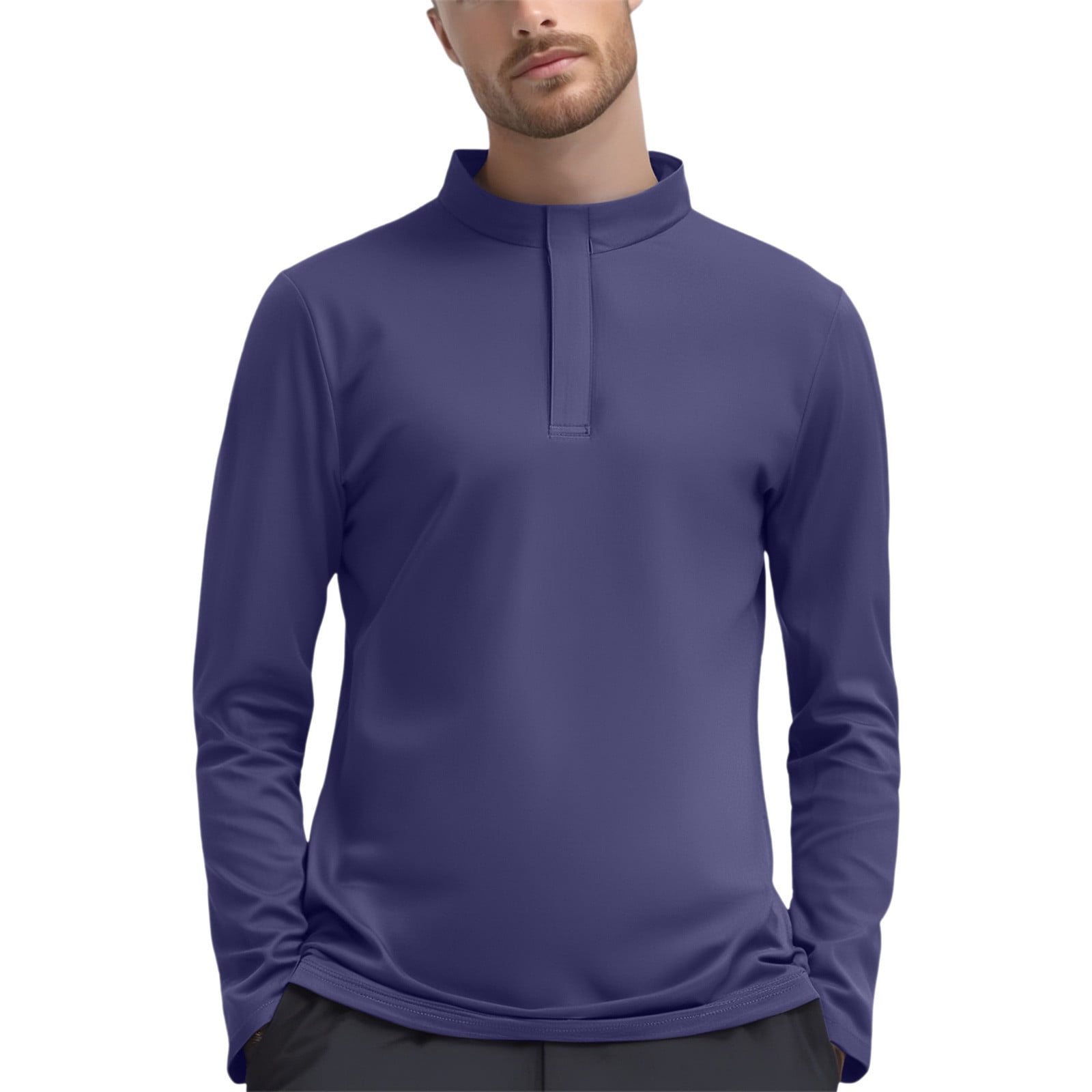 Bcfgryg Men's Zip Long Sleeve Sports T Shirt Outdoor Sports Fitness ...