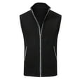 thumbnail image 1 of Bcfgryg Mens Autumn And Winter Fashion Casual Standing Neck Zipper Pocket Knitted Sweater Vest Mens Cardigans Black L, 1 of 4