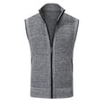 thumbnail image 1 of Bcfgryg Mens Autumn And Winter Fashion Casual Standing Neck Zipper Pocket Knitted Sweater Vest Mens Cardigans Gray L, 1 of 5