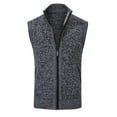 thumbnail image 1 of Bcfgryg Mens Autumn And Winter Fashion Casual Standing Neck Zipper Pocket Knitted Sweater Vest Mens Cardigans Gray XL, 1 of 4