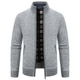 thumbnail image 1 of Bcfgryg Mens Autumn And Winter Fashion Casual Sweater Coat With Velvet Padded Sweater Knitted Cardigan Sweaters For Men Gray XL, 1 of 5
