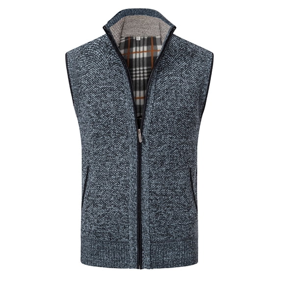 Bcfgryg Mens Autumn And Winter Printed Pocket Knitted Wool Cardigan Vest Sweater Vest Mens Cardigans Blue XXXXL
