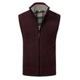 thumbnail image 1 of Bcfgryg Mens Autumn And Winter Printed Pocket Knitted Wool Cardigan Vest Sweater Vest Mens Cardigans Red XXXXL, 1 of 5