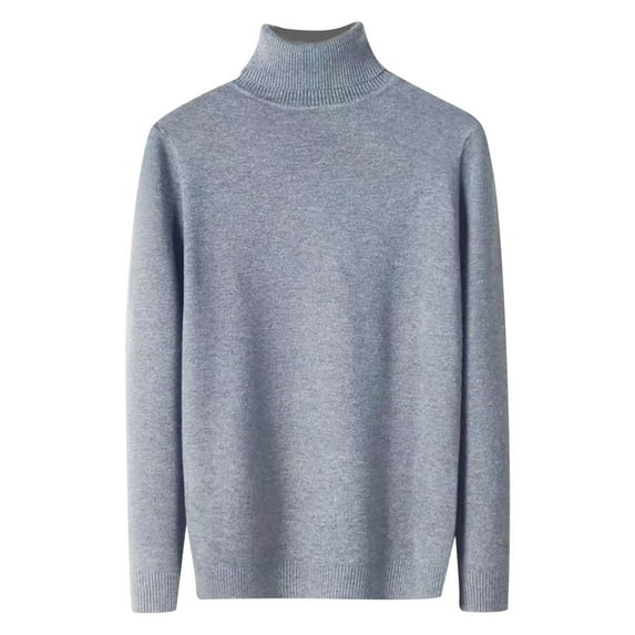 Bcfgryg Mens Autumn And Winter Turtleneck Half Turtleneck Base Slim Fit With Casual Knitted Clothes With Solid Color Sweater Mens Knit Sweater Gray S