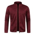 thumbnail image 1 of Bcfgryg Mens Autumn And Winter Zipper Neck Solid Sweater Long Sleeve Fashion Top Sweatshirt Coat Sweaters For Men Red S, 1 of 4