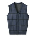 thumbnail image 1 of Bcfgryg Mens Autumn Winter Casual Fashion V Neck Sleeveless Knit And Fleece Vest Sweater Vest Men Sweaters Blue XXL, 1 of 2
