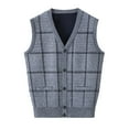 thumbnail image 1 of Bcfgryg Mens Autumn Winter Casual Fashion V Neck Sleeveless Knit And Fleece Vest Sweater Vest Men Sweaters Gray XXL, 1 of 2
