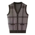 thumbnail image 1 of Bcfgryg Mens Autumn Winter Casual Fashion V Neck Sleeveless Knit And Fleece Vest Sweater Vest Mens Cardigans Yellow XXXL, 1 of 2
