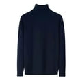thumbnail image 1 of Bcfgryg Mens Autumn And Winter Turtleneck Half Turtleneck Base Slim Fit With Casual Knitted Clothes With Solid Color Sweater Mens Knit Sweater Blue XL, 1 of 2