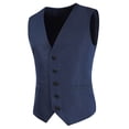 thumbnail image 1 of Bcfgryg Mens Business Casual Wedding Banquet Vest V Neck Sleeveless Slim Jacket Mens Coats Blue L, 1 of 3