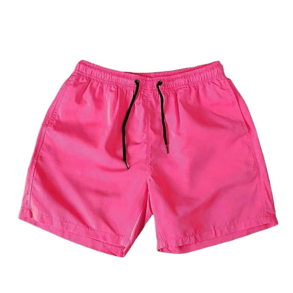 Bcfgryg Mens Casual Shorts Candy Colored Quarter Pants Mens Sports Loose Quick Drying Thin Beach Pants Khaki Shorts Men Watermelon Red M