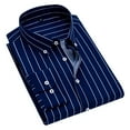 thumbnail image 1 of Bcfgryg Mens Casual Stripe Shirt Long Sleeve Shirts Men's Slim Fit Dress Shirts, 1 of 3