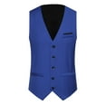 thumbnail image 1 of Bcfgryg Mens Casual Suit Vest Wedding Party V Neck Single Vest Mens Waterproof Jacket Blue S, 1 of 3