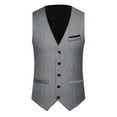 thumbnail image 1 of Bcfgryg Mens Casual Suit Vest Wedding Party V Neck Single Vest Mens Waterproof Jacket Gray M, 1 of 3