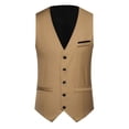 thumbnail image 1 of Bcfgryg Mens Casual Suit Vest Wedding Party V Neck Single Breasted Vest Mens Waterproof Jacket Yellow M, 1 of 3
