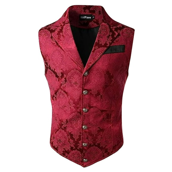 Bcfgryg Mens Court Style Fashion Single Suit Vest Sleeveless Jacket Men's Sleeveless Jacket Vest