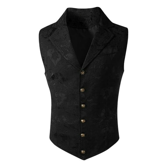 Bcfgryg Mens Court Style Fashion Single Suit Vest Sleeveless Jacket Men's Vest