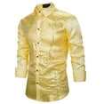 thumbnail image 1 of Bcfgryg Mens Dress Shirts Long Sleeve Casual Button Down Shirt Business Party Wedding Gold, 1 of 3