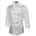 thumbnail image 1 of Bcfgryg Mens Dress Shirts Long Sleeve Casual Button Down Shirt Business Party Wedding Silver, 1 of 4
