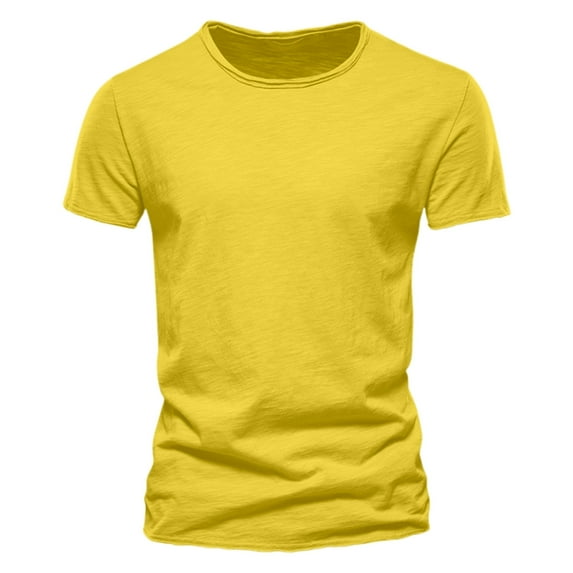Bcfgryg Mens Fashion Casual Solid Color Cot Ton O Neck Short Sleeve T Shirt Top Pocket T-shirts Men